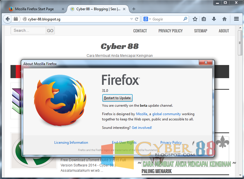 Mozilla Firefox 31.0 Beta 5 Full Version Terbaru