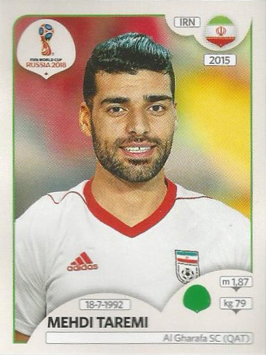 Panini Sticker Fußball WM 2018 Russia Nr 191 Sardar Azmoun IRN Iran Bild NEU 
