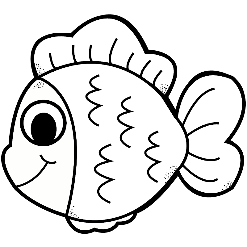 20+ Gambar Animasi Ikan Hitam Putih