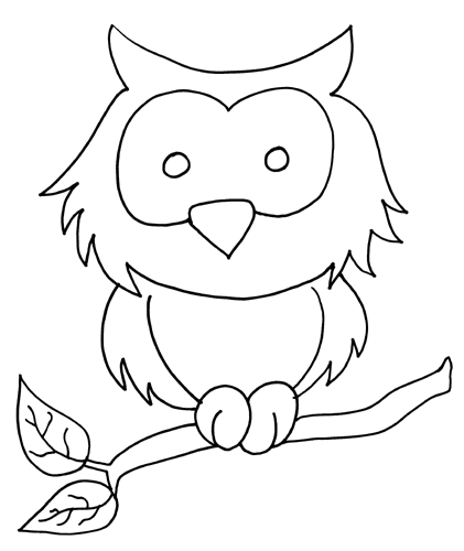 unique coloring pages owl cartoon - photo #4