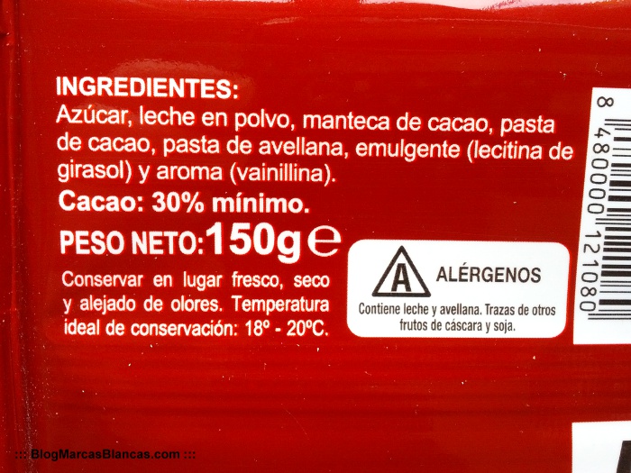 ingredientes del chocolate en polvo