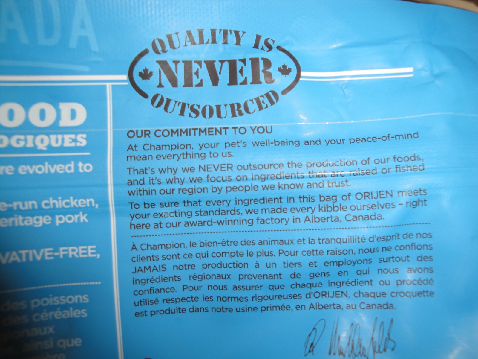 blue dog food ingredients list