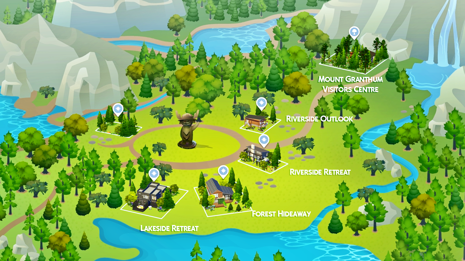 Simsational Designs to Mount Granthum Granite Falls Makeover