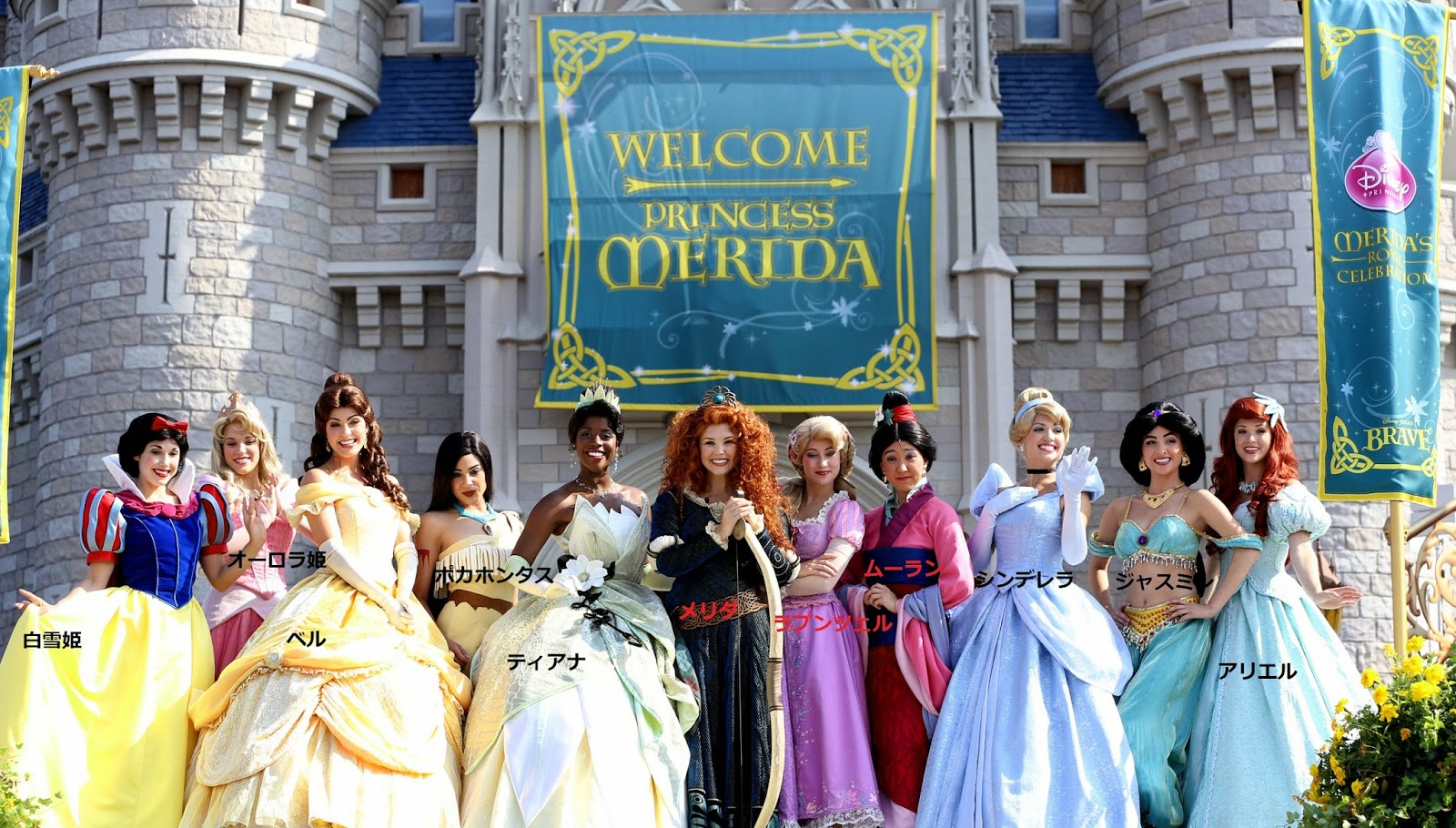 Frozen アナと雪の女王 のアナとエルサが加わって合計13人のディズニープリンセス達