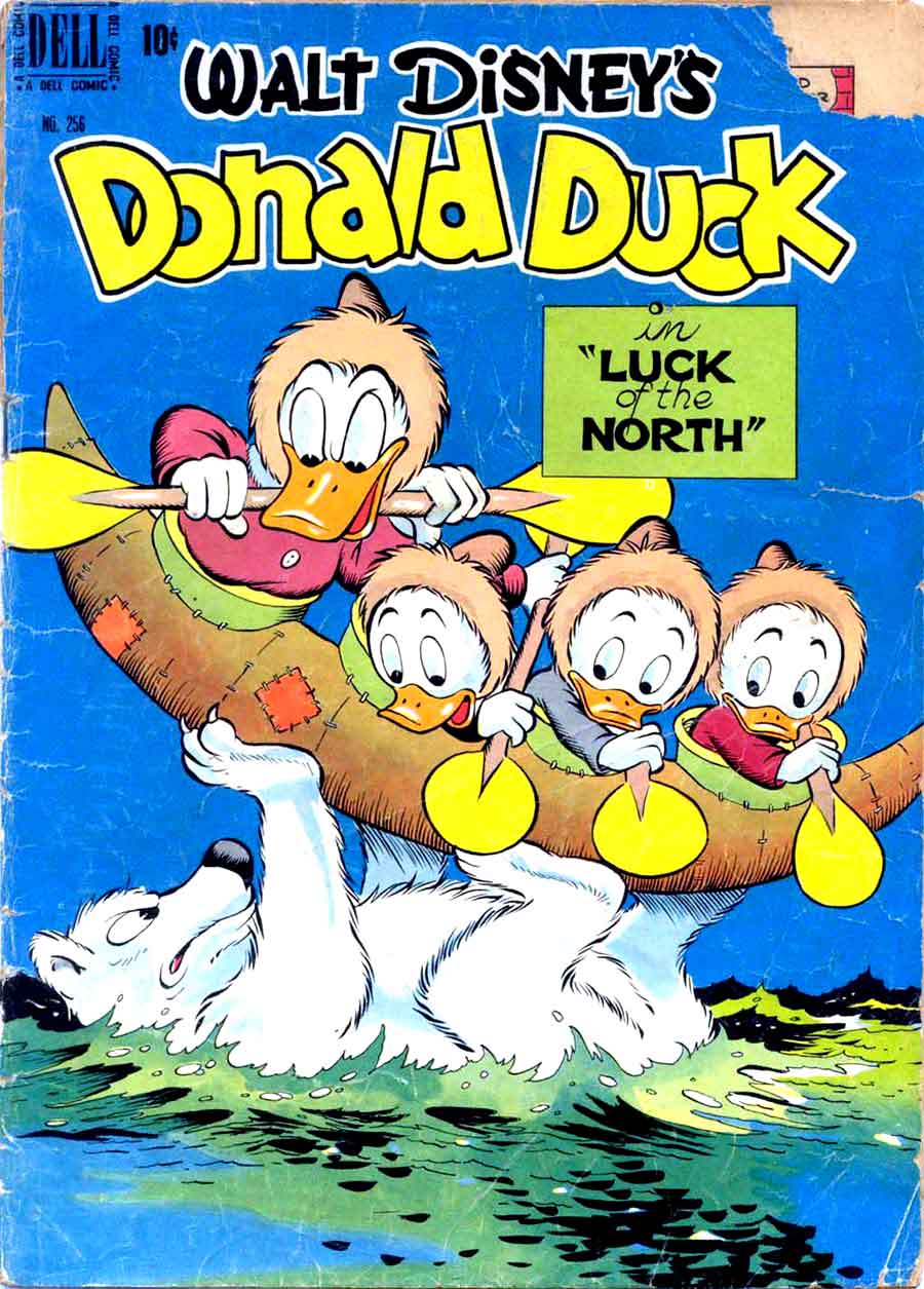 Donald Duck / Four Color Comics v2 #256 - Carl Barks 1940s comic book cover art