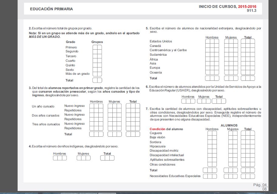 FORMATOS OFICIALES VACÍO PARA ESTADÍSTICA 911 TODOS LOS NIVELES