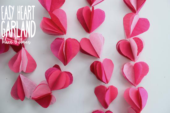 Bluet & Clover: Tissue Paper Heart Garland