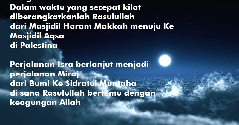 Puisi Isra Mi Raj Nabi Muhammad - KT Puisi