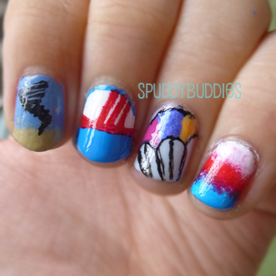 Spud Nails: Parachute - Overnight nail art