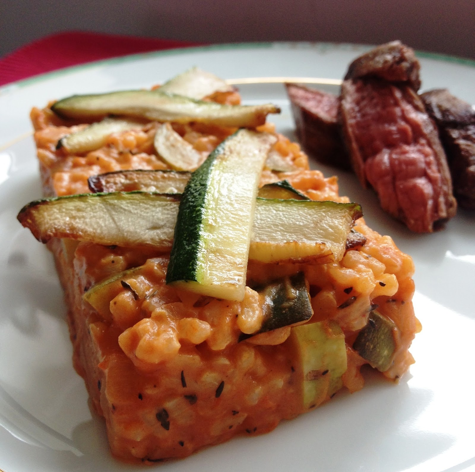 Le risotto de courgettes à la tomate