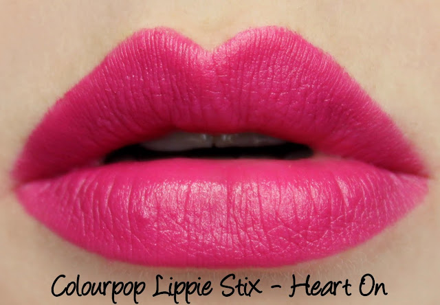 ColourPop Lippie Stix - Heart  On Swatches & Review