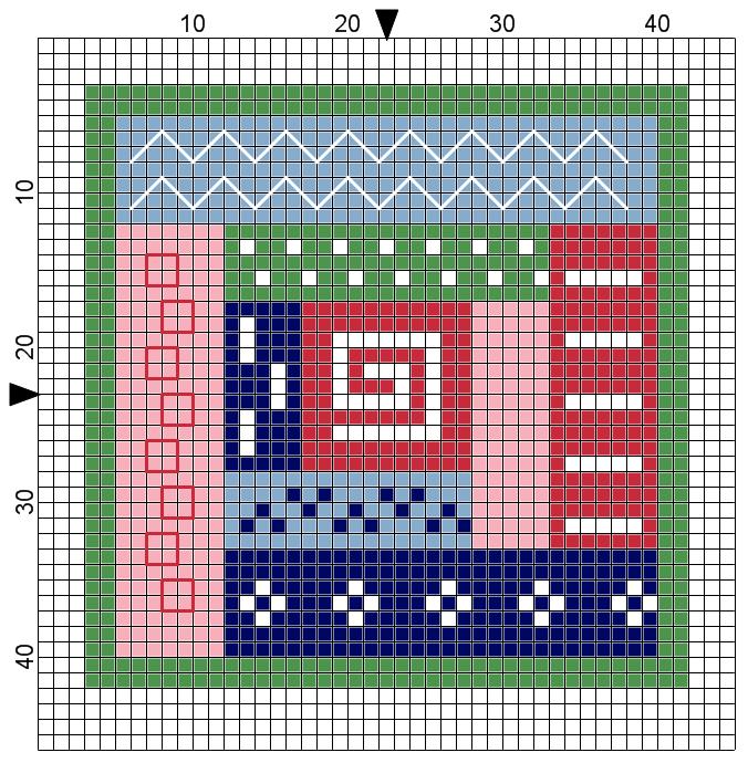 The world according to Ági Log cabin quilt cross stitch pattern