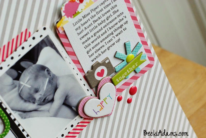 Baby Girl Scrapbook Layout created by Becki Adams @jbckadams #scrapbook #papercrafting #layout