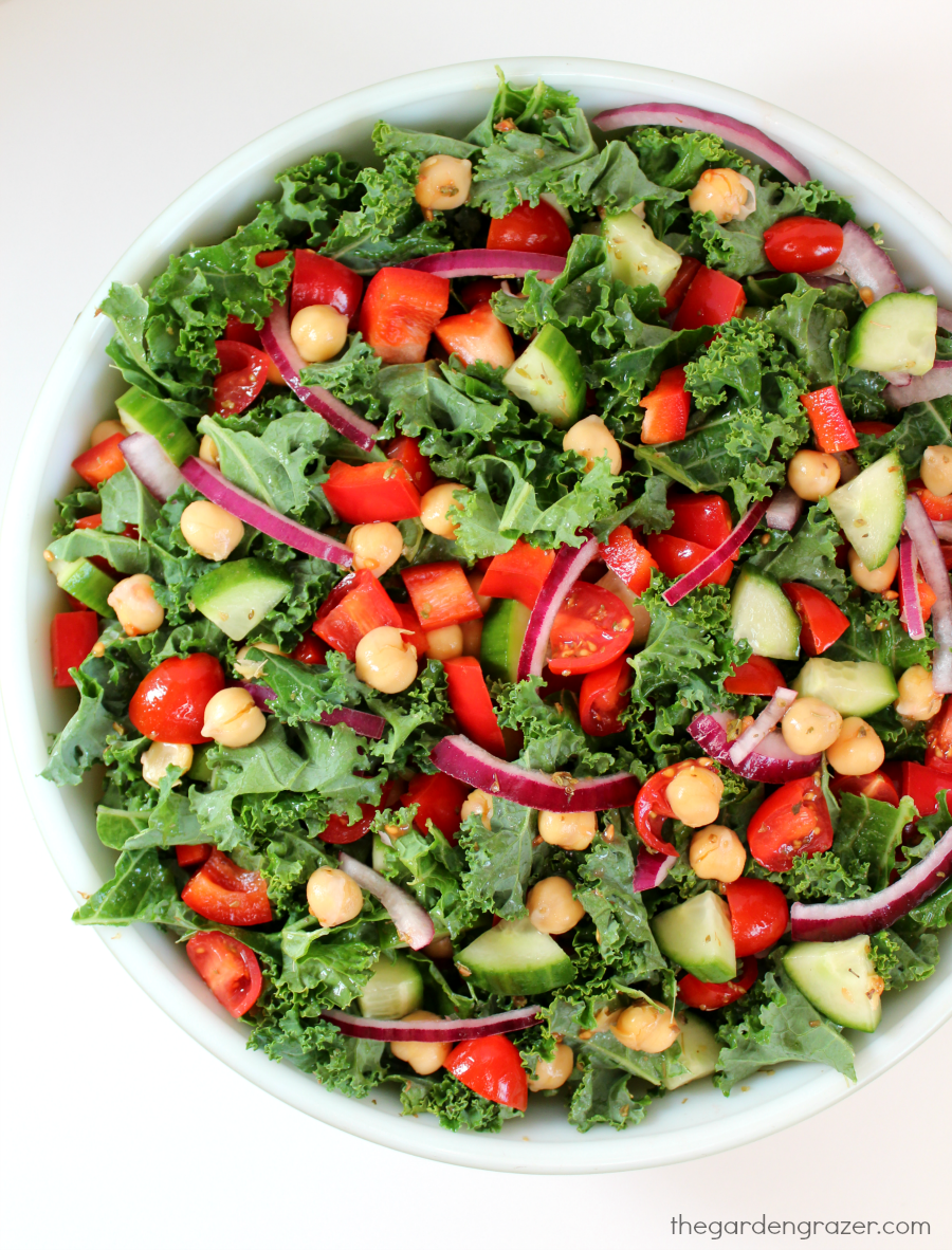 The Garden Grazer Kale Greek Salad