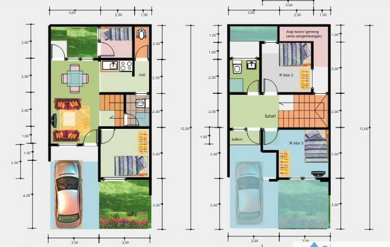 Good 11+ Denah Rumah 2 Lantai Ukuran Tanah 10x10, Paling Seru!