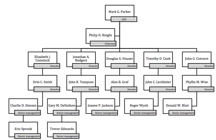 nike organisational structure