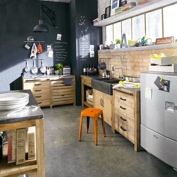 Paredes de pizarra en la cocina