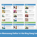 Cara Memasang Daftar Isi Ala Blog Kang Ismet