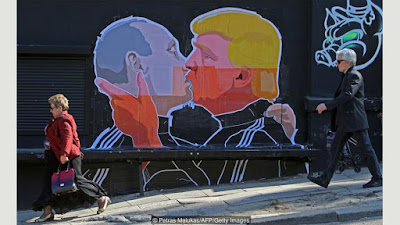 Donald Trump and Vladimir Putin by a street artist 