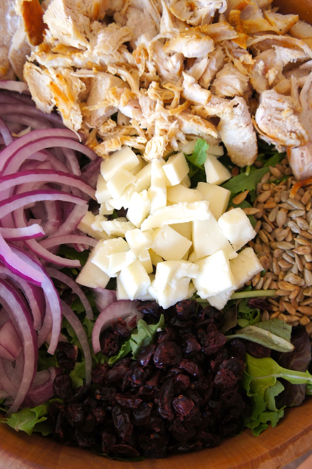 Savory Sweet and Satisfying Cranberry, Sunflower Salad with Chicken