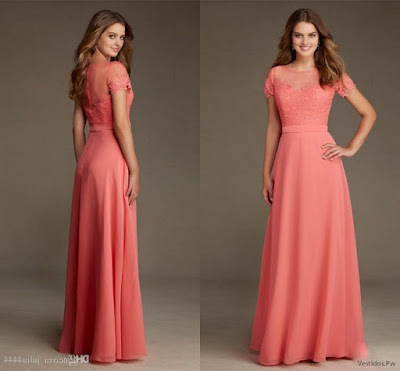 Vestidos Largos Color Coral ¡21 Modelos Bonitos! | Vestidos | Moda 2019 2020