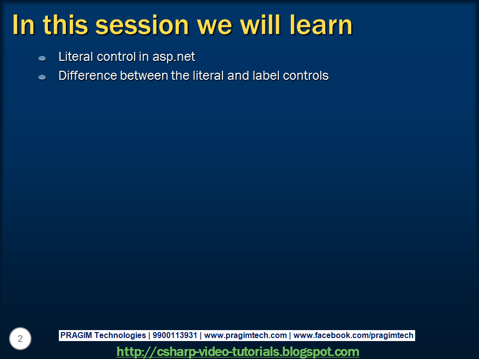 Sql server, and c video tutorial Part 41 Literal Control in