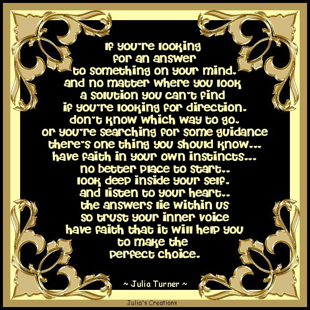 Julia's Creations: If you're looking for an answer...