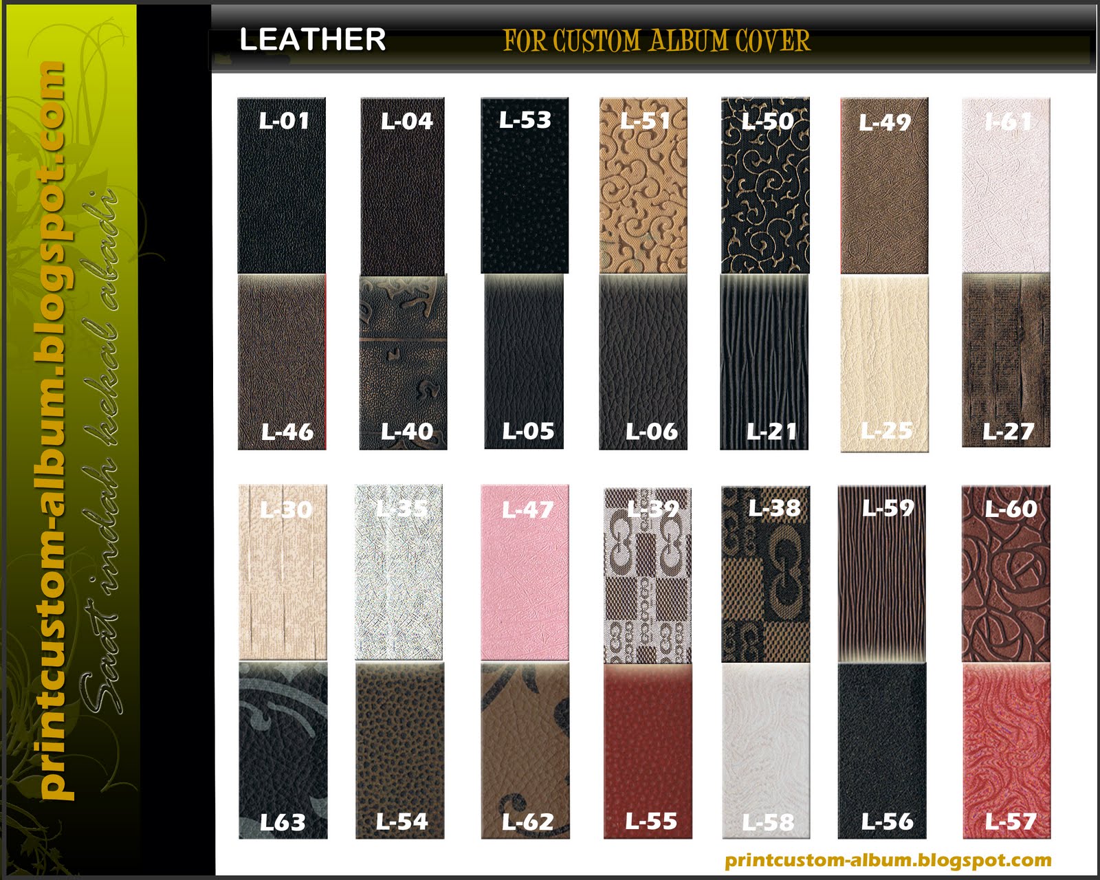 Wedding Custom Album Printing Services Contoh Kulit dan Cover untuk