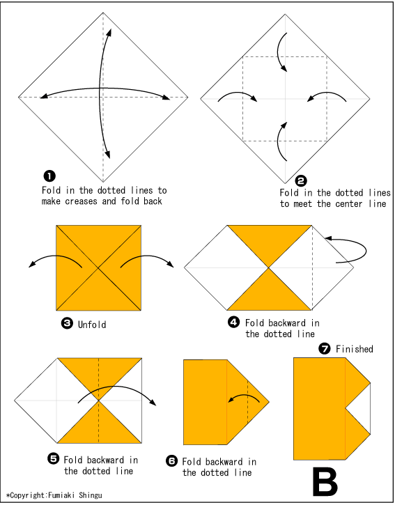 Alphabet B Easy Origami instructions For Kids