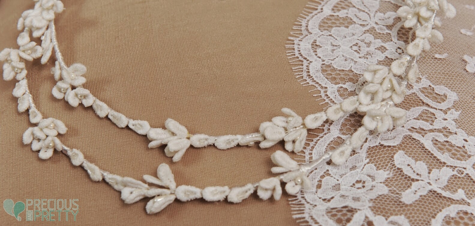 Romantic Greek wedding crowns with lace flowers 1083 Greek Wedding