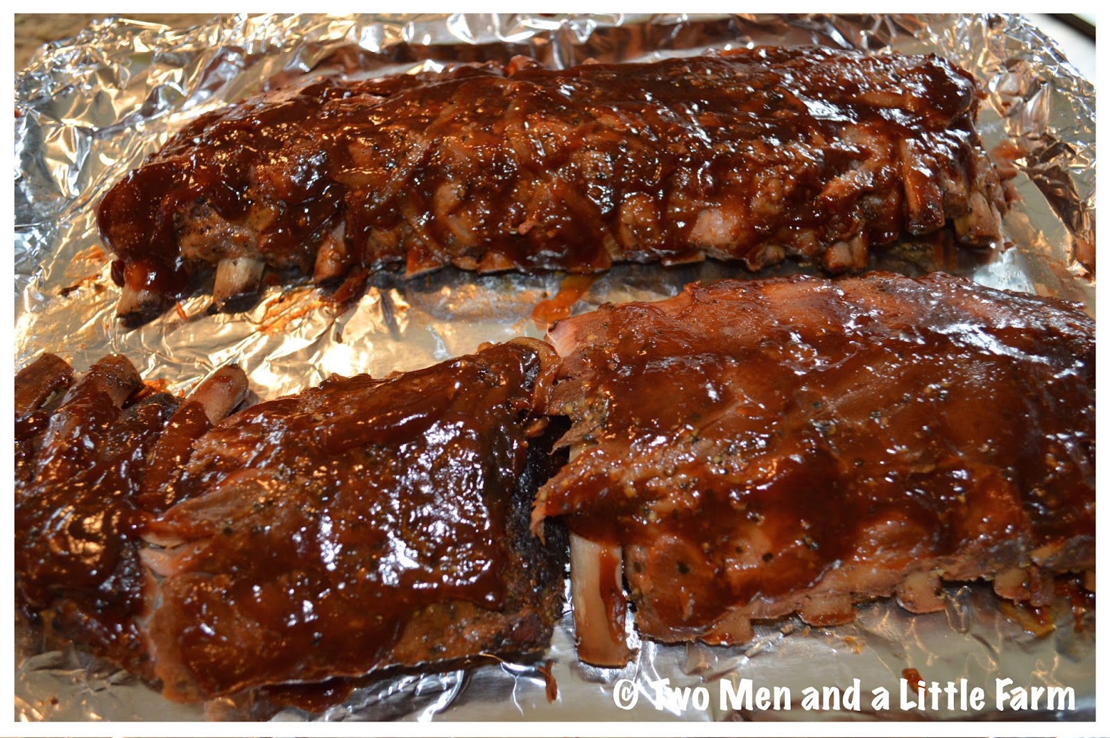 Two Men and a Little Farm BBQ SLOW COOKER RIBS CROCKPOT RECIPE