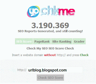 Cek Kualitas SEO Blog Anda! – Langkah 2. Masukkan url blog Anda (tanpa http://), lalu lanjut ke Langkah 3 (Jika gambar ini tak terlihat, klik kanan -> Reload Image untuk menampilkan gambar)