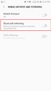 Bluetooth tethering