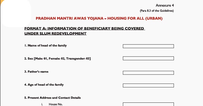 Download Pradhan Mantri Awas Yojana 2017 Application Form PDF ...