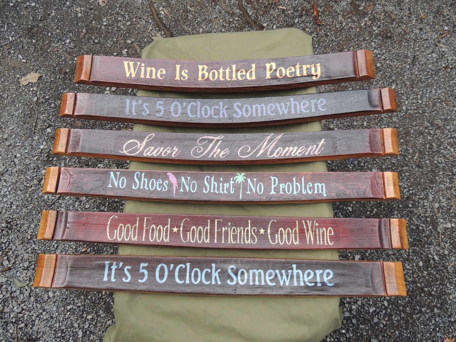 Cork To Barrel Wine Barrel Stave Signs