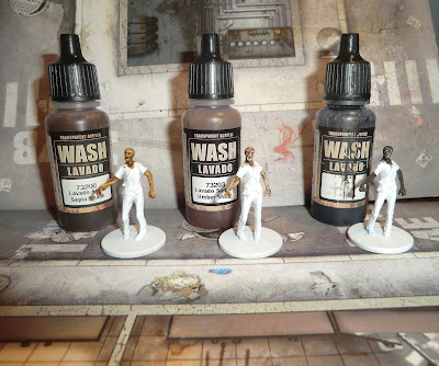Painting ethinic skin black negro mexican zombies wash miniatures