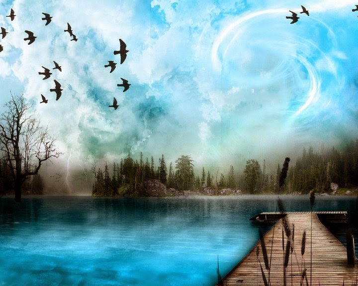 Images pour Facebook Paysages zen et relaxants avec pont et rivière