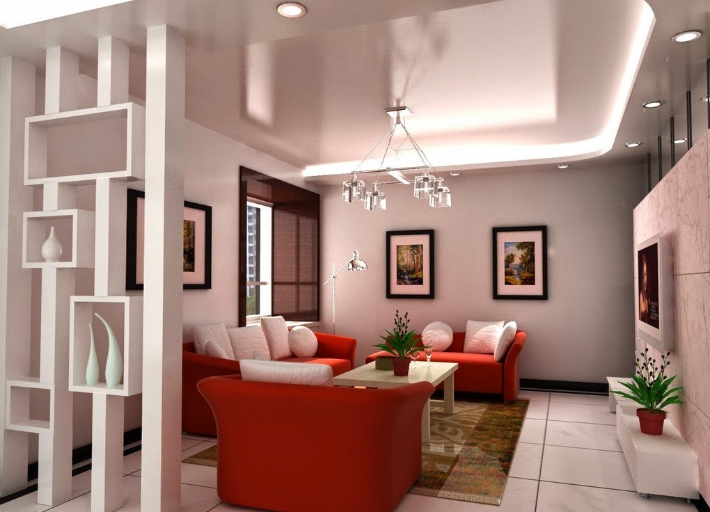 decorative plasterboard partition walls, modern living room design