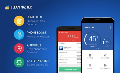 التطبيق الأول لتحسين أداء الأجهزة Clean Master كامل للأندرويد