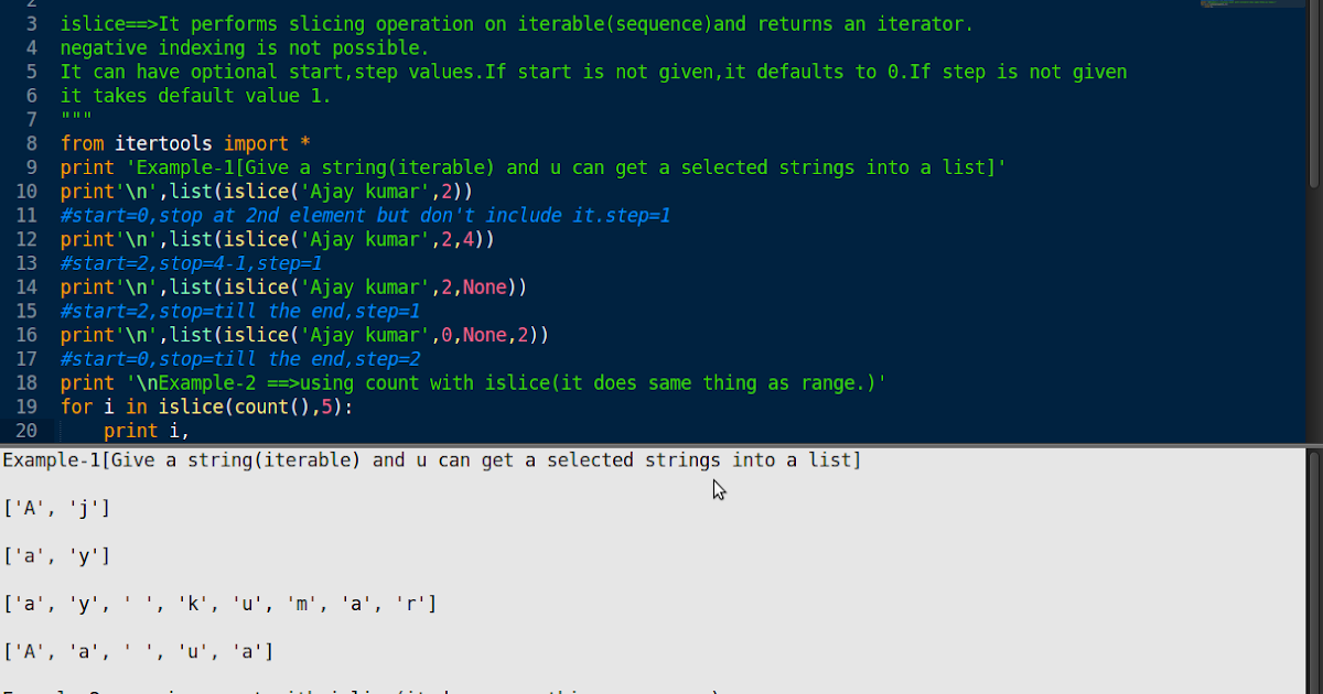 Python-My Notes: islice python implementation with examples