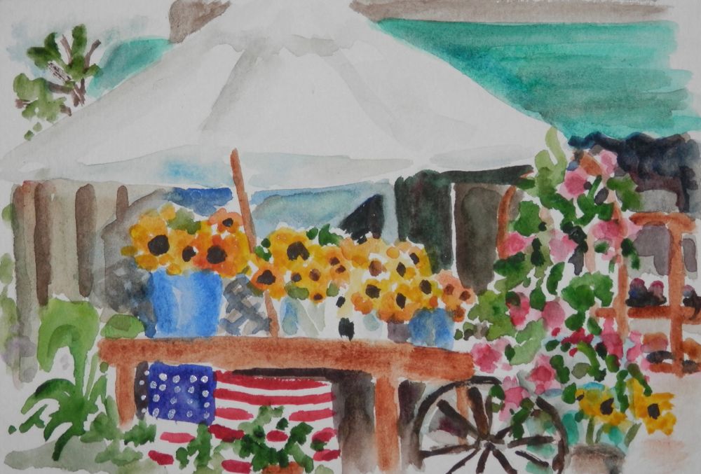 Watercolors by Joan 2 Farm Stand