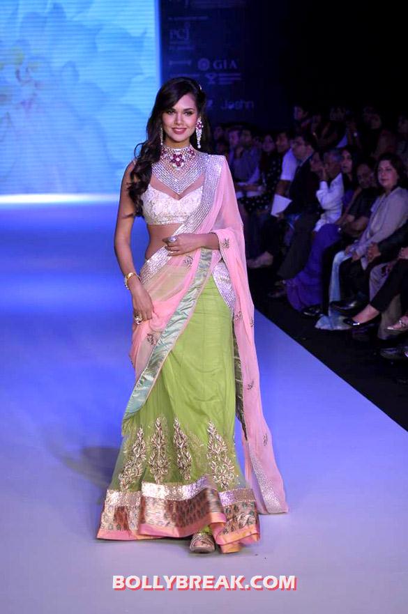 Esha Gupta - (5) - Esha Gupta Hot Ramp Walk Photos in Saree at IIJW 2012