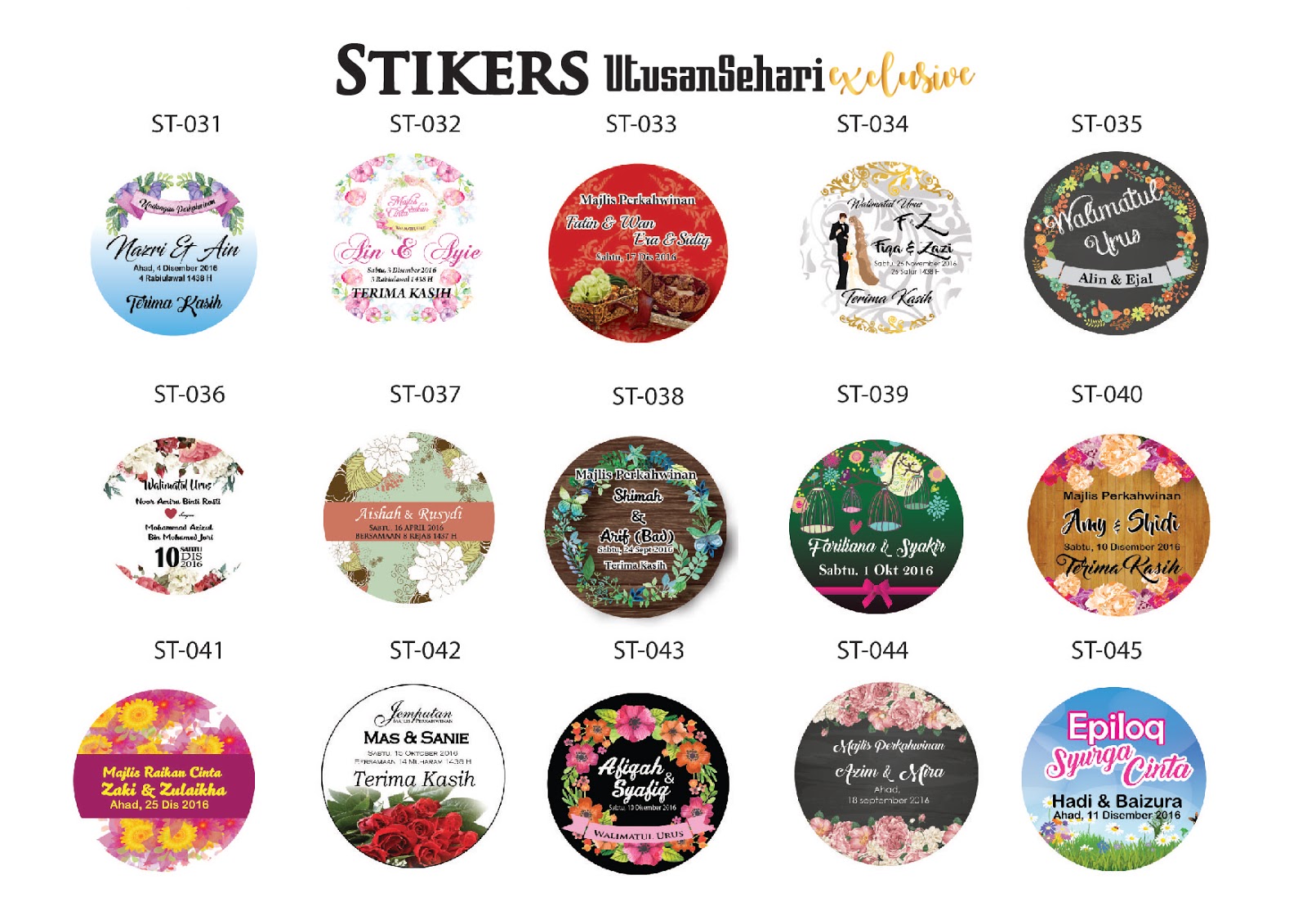 kad Utusan Sehari DESIGN STICKER KAHWIN