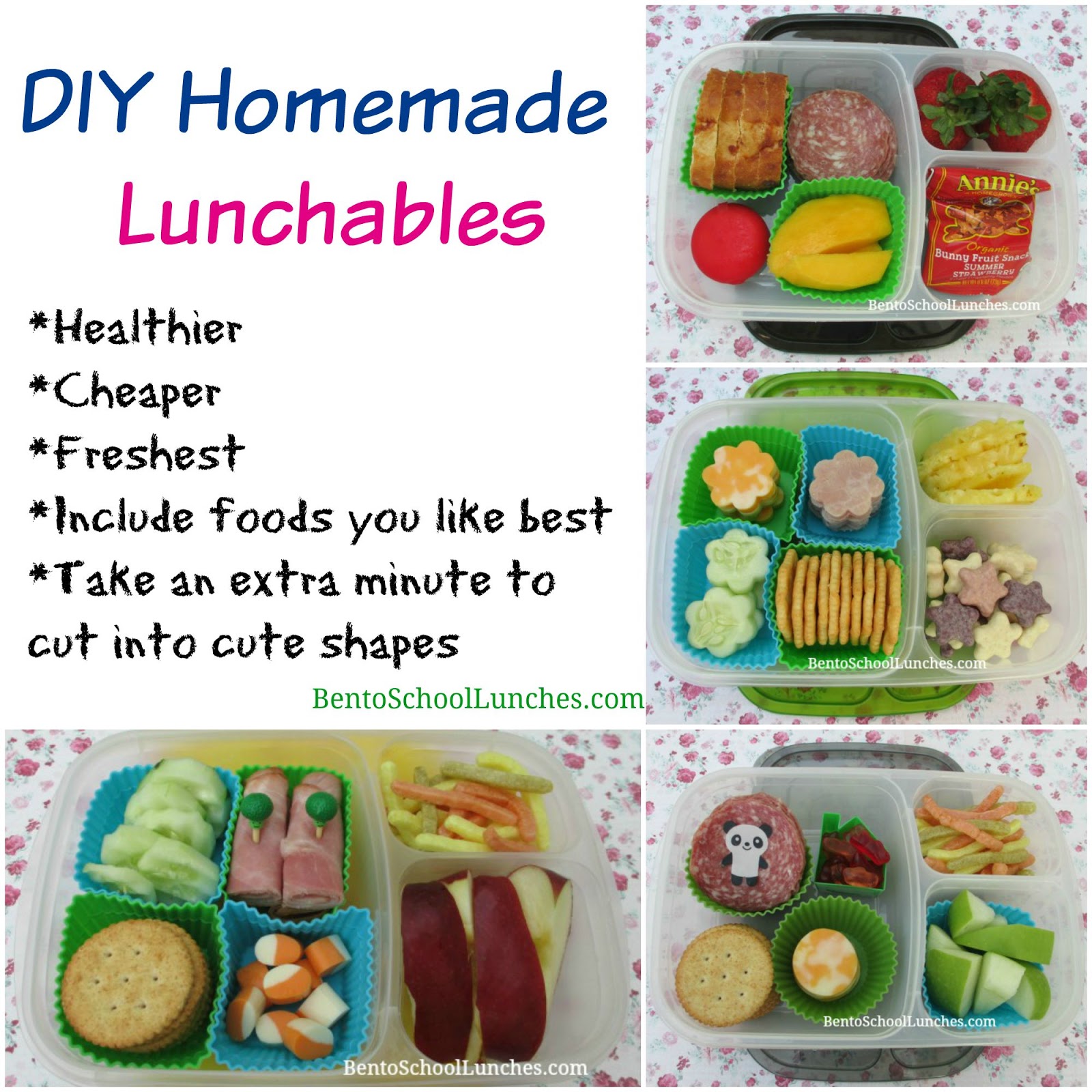 Bento School Lunches : 4 DIY Homemade Lunchables