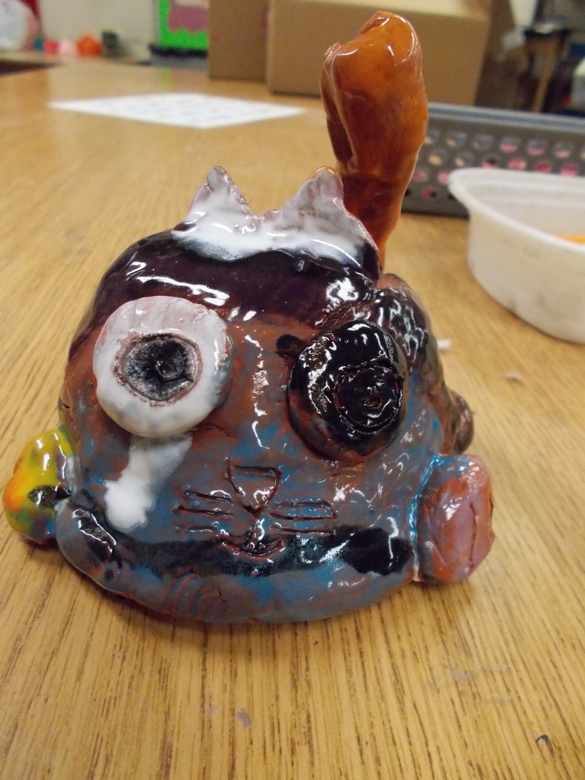 Mrs. Pierce's Polka Dot Spot Clay Cats