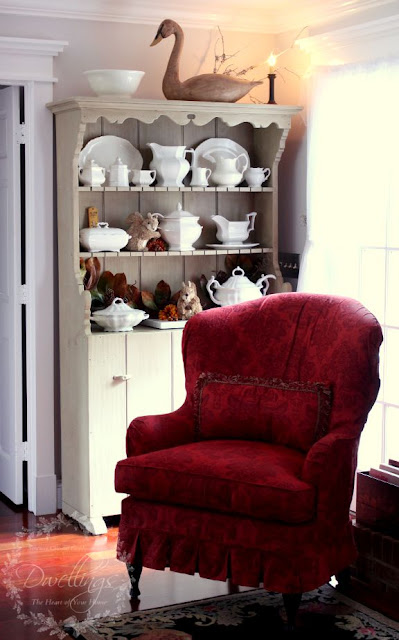 Fall cupboard in the keeping room ... Fall Home Tour 2015 ~ DWELLINGS - The Heart of Your Home
