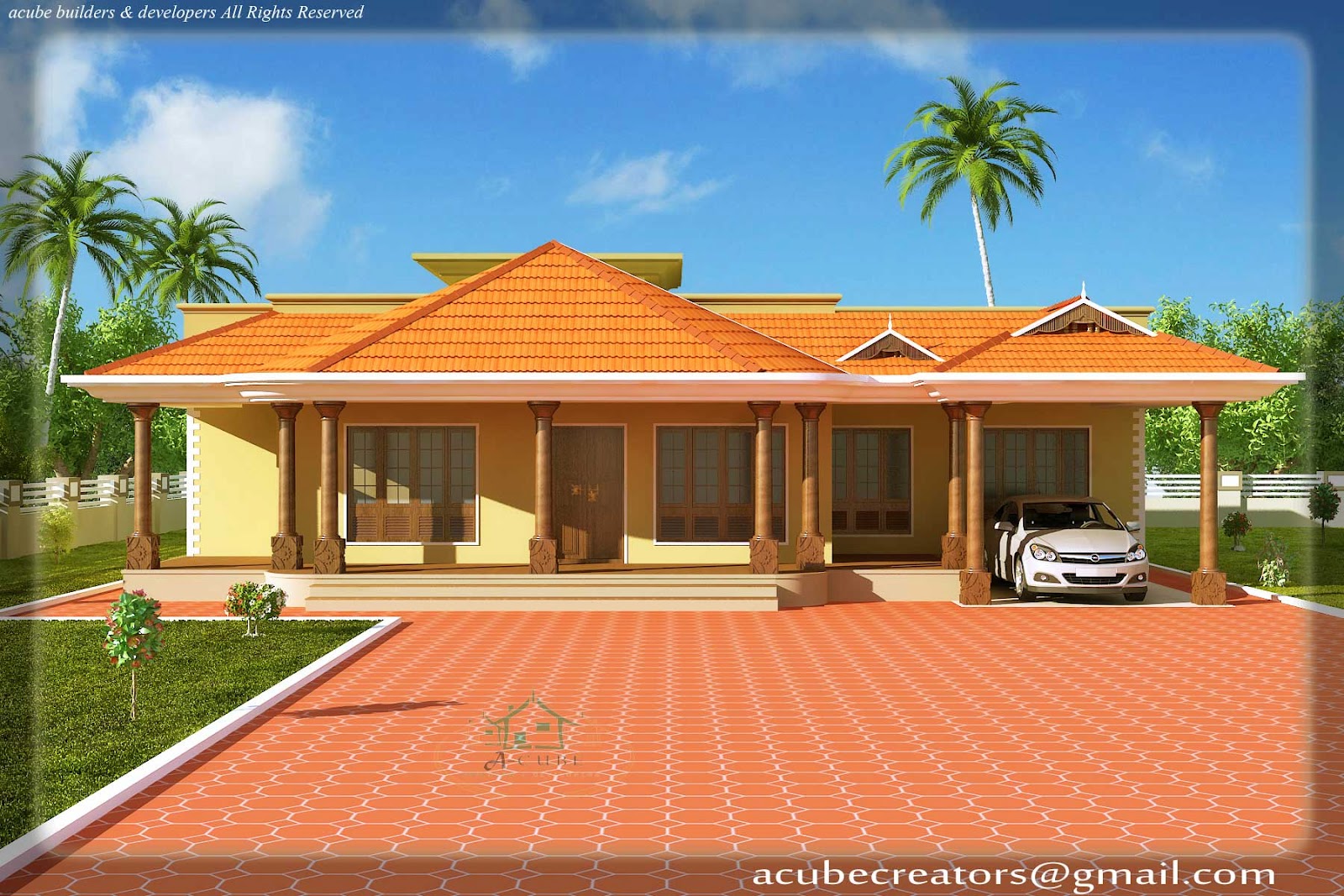 Kerala Style Single Floor House 2500 Sq. Ft (Plan 113)