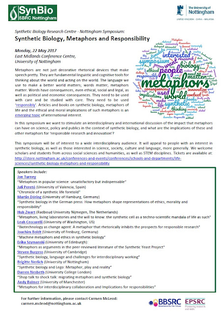 http://store.nottingham.ac.uk/conferences-and-events/conferences/schools-and-departments/life-sciences/synthetic-biology-metaphors-and-responsibility