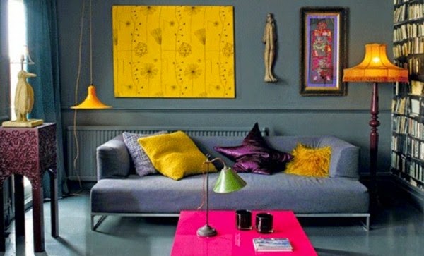 Color design in the living room and home furnishing trends 2015
