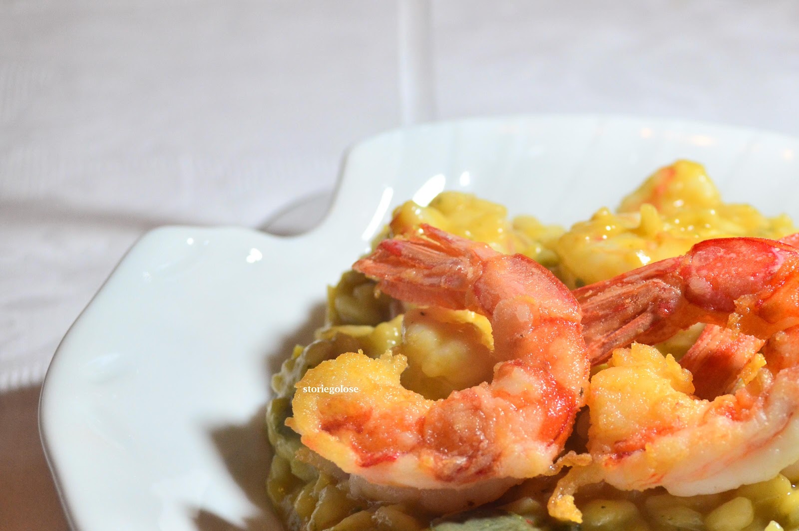Storie golose Risotto zucchine e gamberi al curry